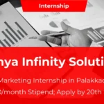 Avinya Infinity Solutions Marketing Internship in Palakkad: ₹10,000/month stipend; Apply by 20th Sep '24.