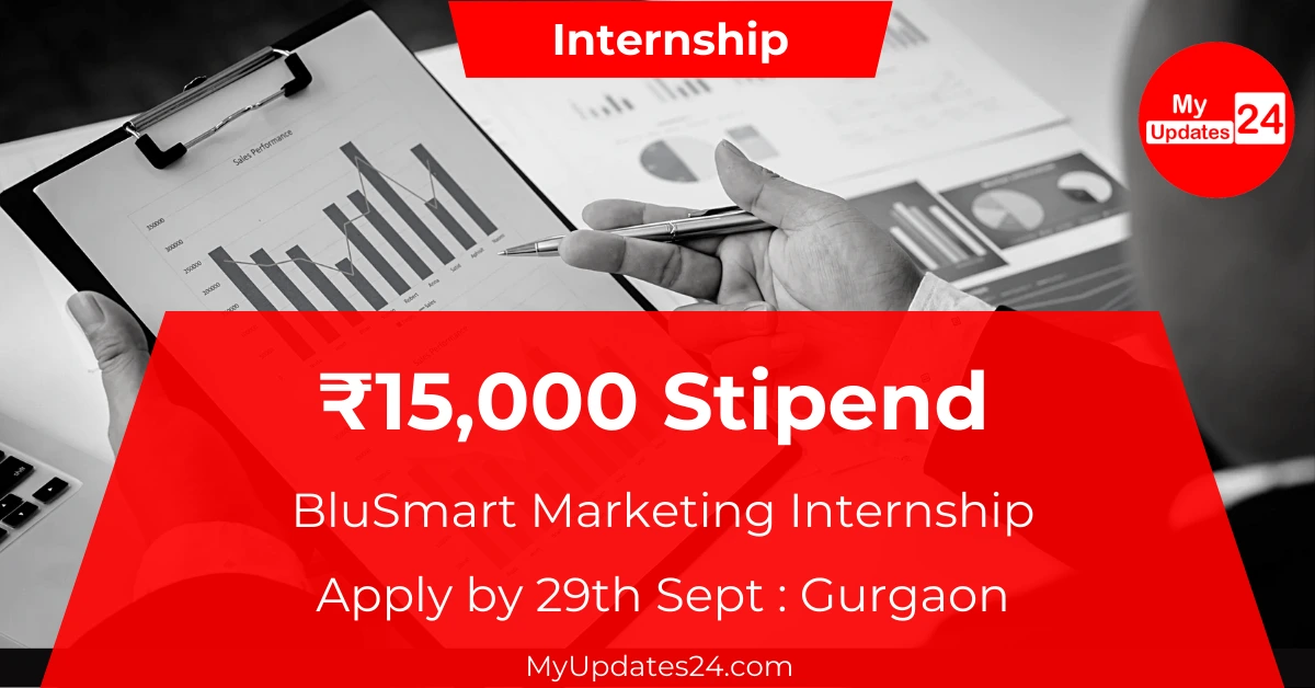 BluSmart Marketing Internship 2024 ₹15,000 Stipend Apply by 29th Sept