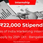 Times of India Marketing Internship 2024 ₹22,000 Stipend Apply by 25th Oct