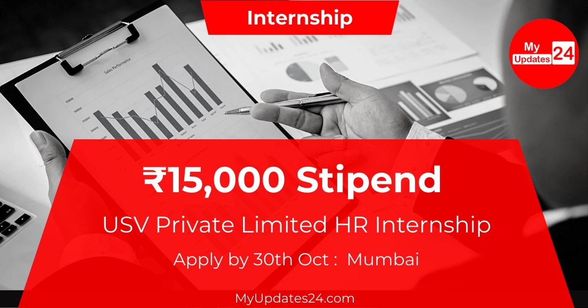 USV Private Limited HR Internship 2024 ₹15,000 Stipend Apply by 30th Oct