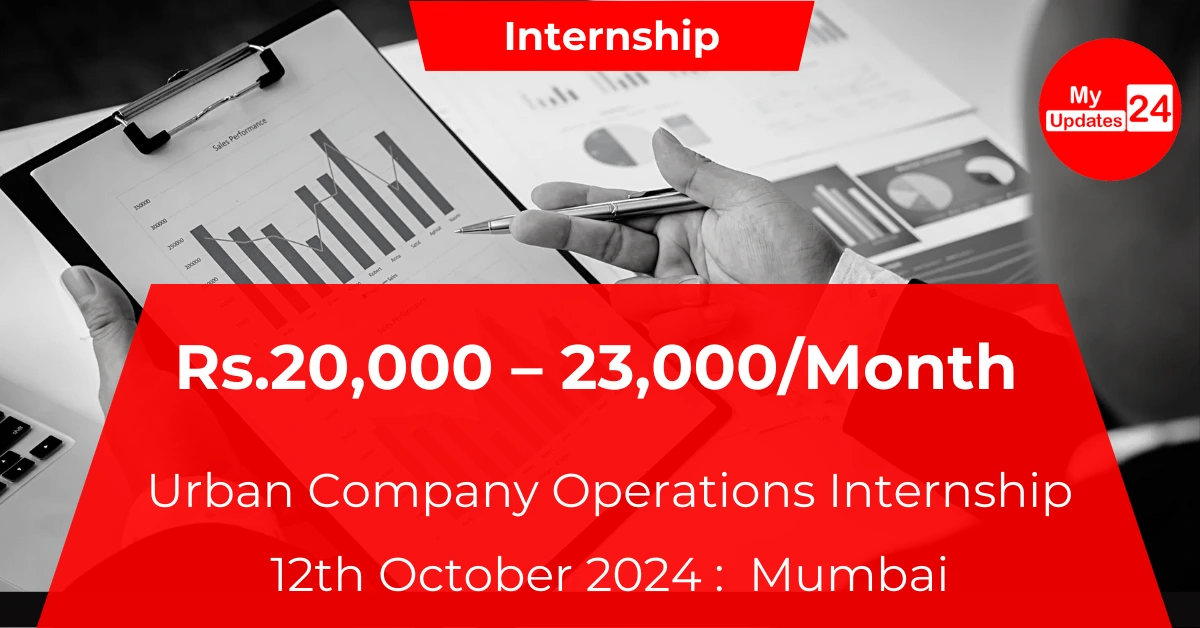 Urban Company Operations Internship 2024 | ₹23,000 Stipend | Apply by 12th Oct