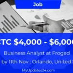 Business Analyst at Froged (Orlando, United States) CTC $4,000 - $6,000