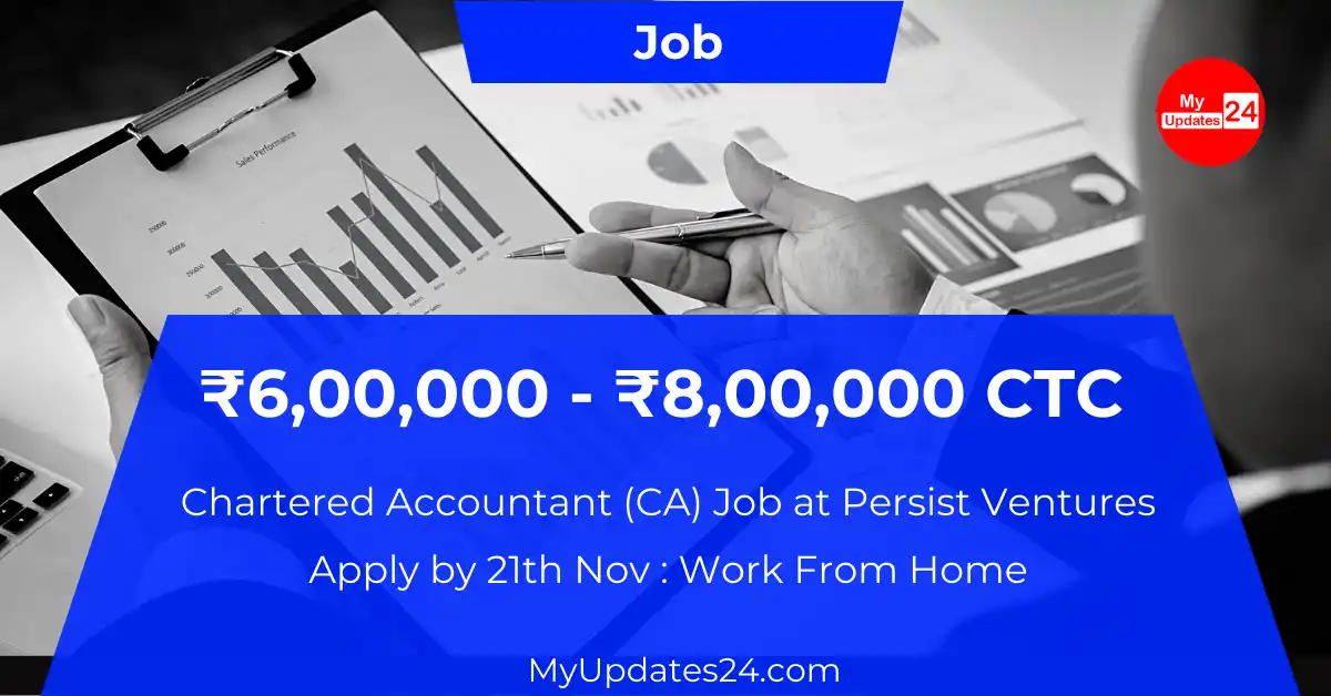 Chartered Accountant (CA) Job at Persist Ventures ₹6,00,000 - ₹8,00,000 Work from Home Full-time