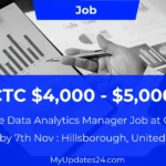 Data Analytics Manager Job CadSoft Hillsborough, United States; Annual CTC $4,000 - $5,000