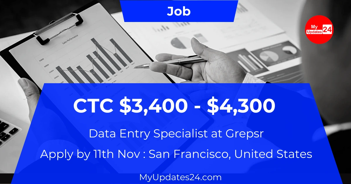 Data Entry Specialist at Grepsr (San Francisco, United States) CTC $3,400 - $4,300