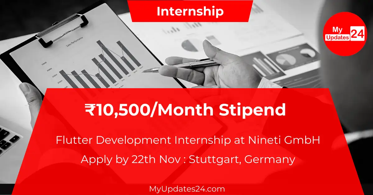 Flutter Development Internship at Nineti GmbH (Stuttgart, Germany) Work from Home ₹10,500month