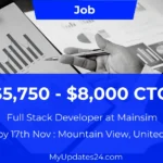 Full Stack Developer at Mainsim (Mountain View, United States) $5,750 - $8,000 Work From Home