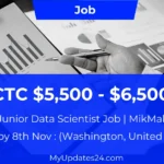 Junior Data Scientist Job MikMak (Washington, United States) Annual CTC $5,500 - $6,500