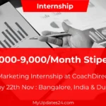 Marketing Internship at CoachDirect (Bangalore, India & Dubai, UAE) Part-Time ₹5,000-9,000Month