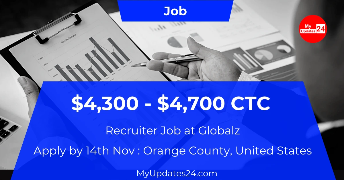 Recruiter Job at Globalz (Orange County, United States) $4,300 - $4,700 CTC