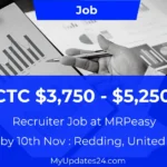 Recruiter Job at MRPeasy (Redding, United States) Remote CTC $3,750 - $5,250 – Apply by 10th Nov