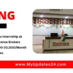 Corporate Sales Internship at Mahindra Insurance Brokers Stipend ₹15,000-20,000Month Apply by 6th Dec