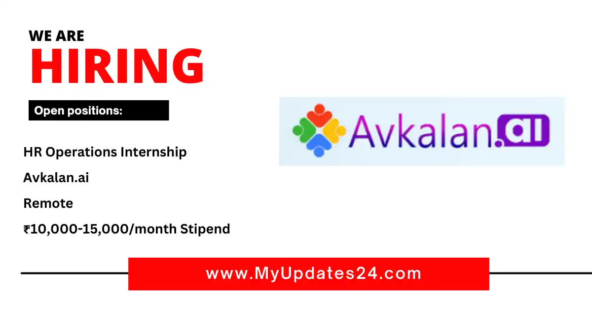 HR Operations Internship at Avkalan.ai Remote ₹10,000-15,000month Stipend