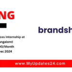 Human Resources Internship at Brandshark (Bangalore) Stipend ₹10,000month Apply by 2nd Dec 2024