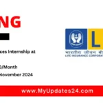 Human Resources Internship at LIC of India Stipend ₹4,000Month Apply by 13th Nov 2024