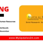 Human Resources Internship at Motilal Oswal Stipend ₹10,000Month Apply by 29th Nov