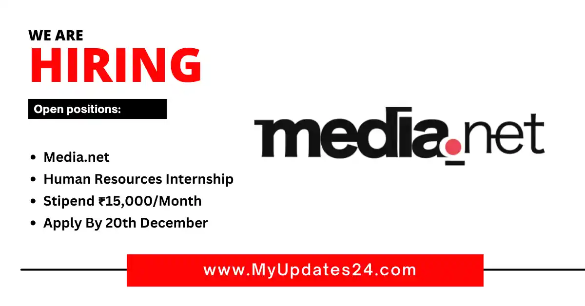 Media.net Human Resources Internship 2024 Stipend ₹15,000MonthMedia.net Human Resources Internship 2024 Stipend ₹15,000Month