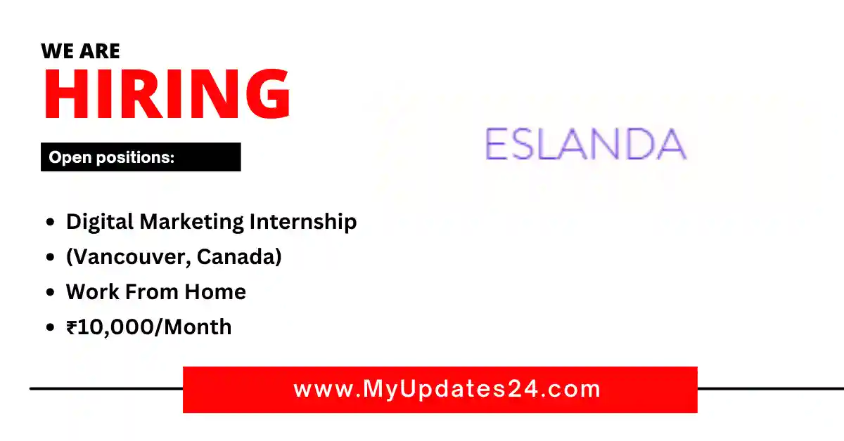 Digital Marketing Internship (Vancouver, Canada) Work From Home ₹10,000Month